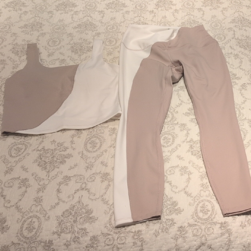 RBX Colorblock Jumpsuit in Cream and White